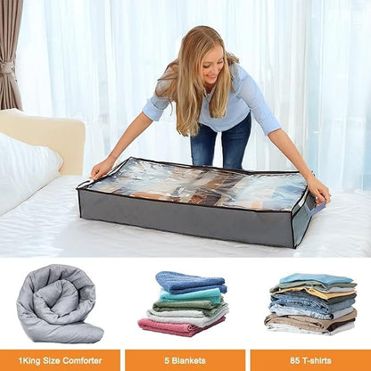 90L Under Bed Storage Containers, Closet Organizers and Storage Bins, Foldable - Image 4