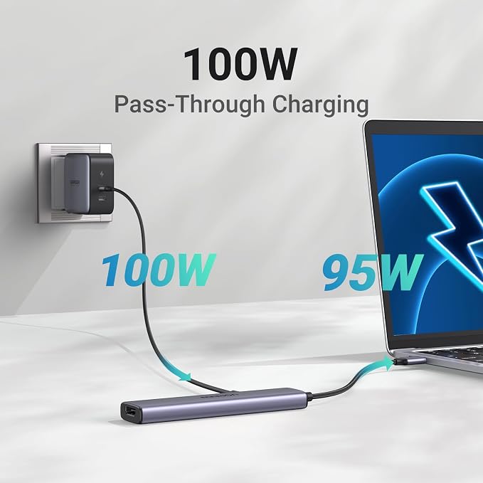 UGREEN USB C Hub 5 in 1 Multiport USB Adapter 4K HDMI, 100W Power Delivery - Image 3