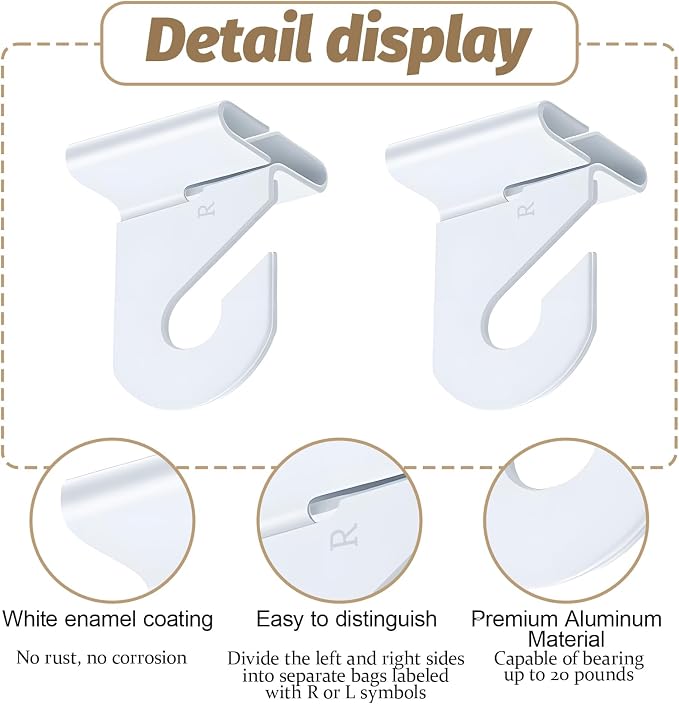 60 Pairs Drop Ceiling Hooks for Classrooms & Offices, Drop Ceilings Hook for - Image 3