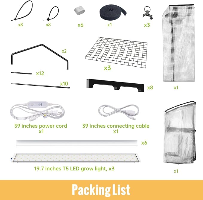 Indoor Greenhouse with Grow Light, 3-Tier Plant Stand with PVC Tent, - Image 7