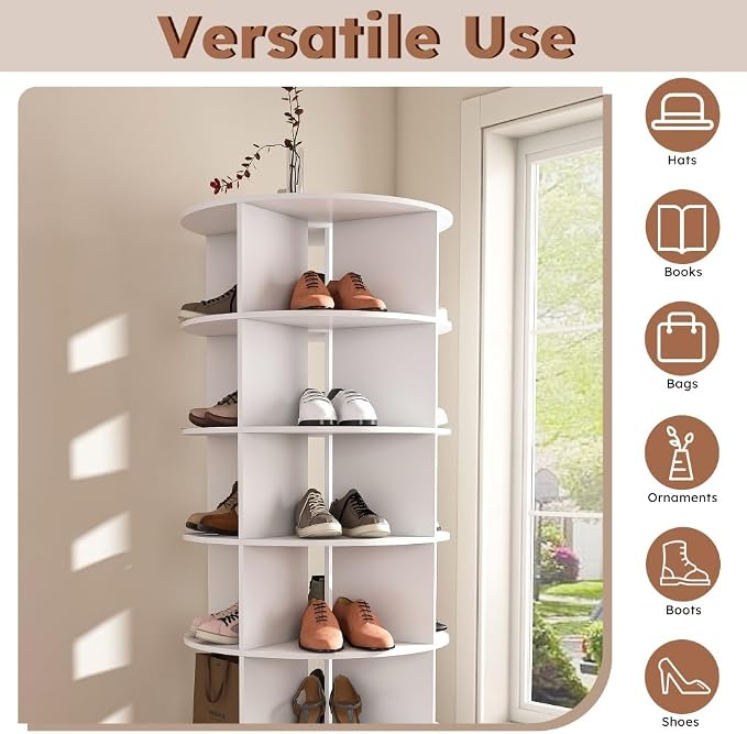 Shoe Organizer 6-Tier Spinning Shoe Rack - Image 4