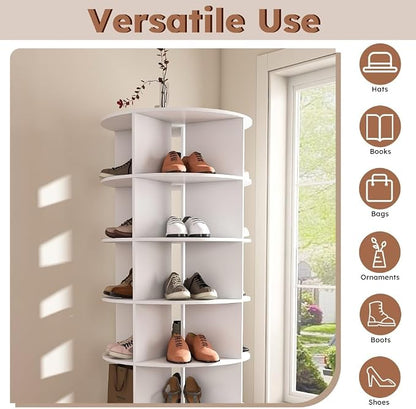 Shoe Organizer 6-Tier Spinning Shoe Rack - Image 4