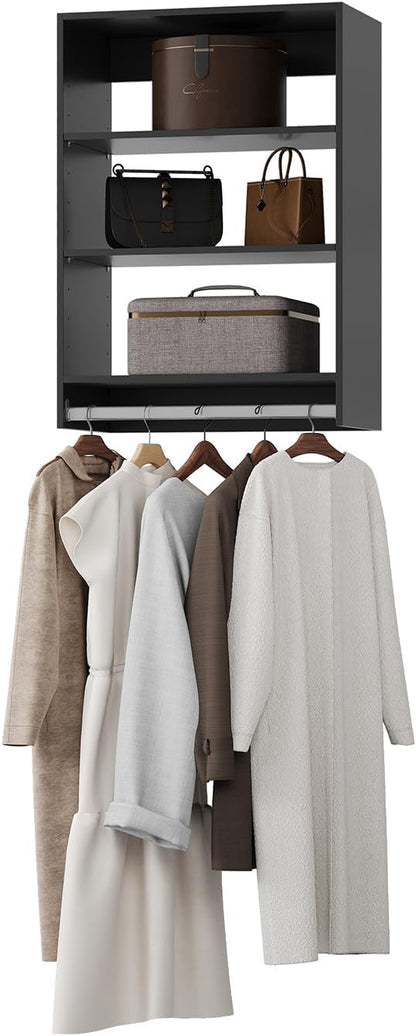 Medium Double Hanging Closet Unit, Modular Closet System, Wood Closet System by Unknown
