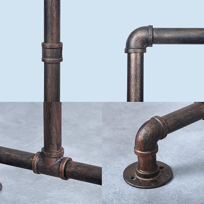 Industrial Pipe Clothing Rack 59in, Clothes Racks - Image 4
