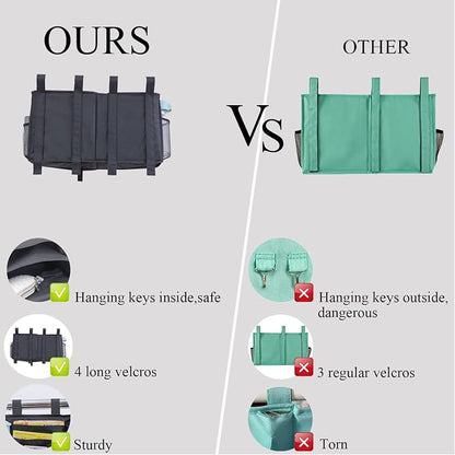 LEISUIT Hanging Storage Bag Bedside Organizer 9 Pockets Black - Image 5