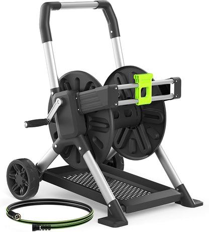 Upgrade Garden Hose Reel Cart, Holds 200 Feet of 5/8-Inch Hose, Hose Reel Cart by Garden