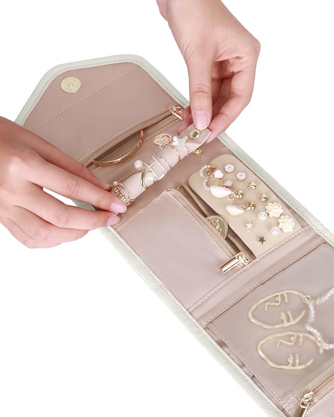BAGSMART Travel Jewelry Organizer Case Foldable Jewelry Roll - Image 8