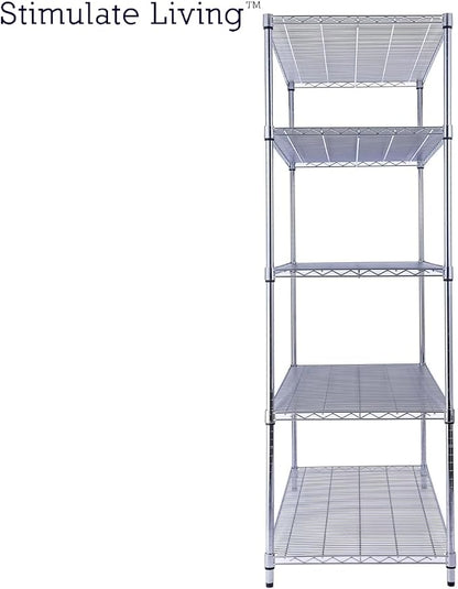 48"x24"x72" Prime Heavy Duty Chrome 5-Tier Steel Wire Shelving NSF 4000 LBS MAX - Image 9