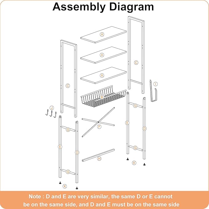 Kalrin Over-The-Toilet Storage Rack, 4-Tier Bathroom Organizer Shelf Over Toilet - Image 8