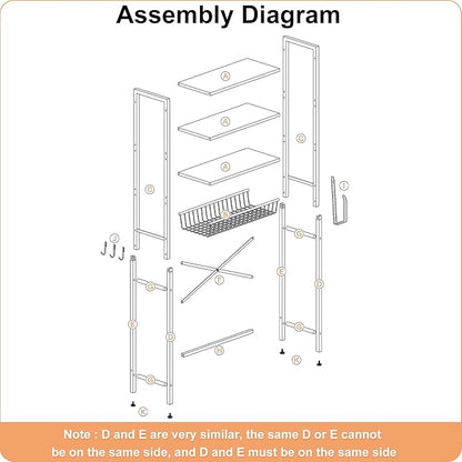 Kalrin Over-The-Toilet Storage Rack, 4-Tier Bathroom Organizer Shelf Over Toilet - Image 8