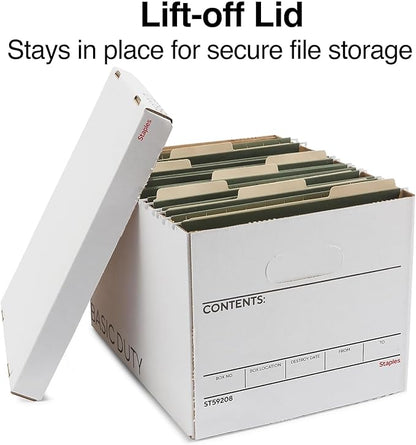 STAPLES Corrugated File Box Lift Off Lid, Letter/Legal Size - Image 3