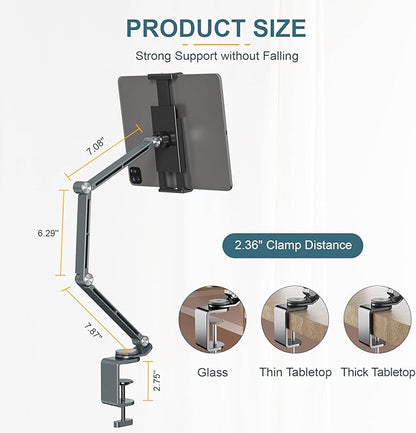 Houele Tablet Stand Holder, Adjustable Foldable Tablet Arm iPad Desk Mount - Image 4