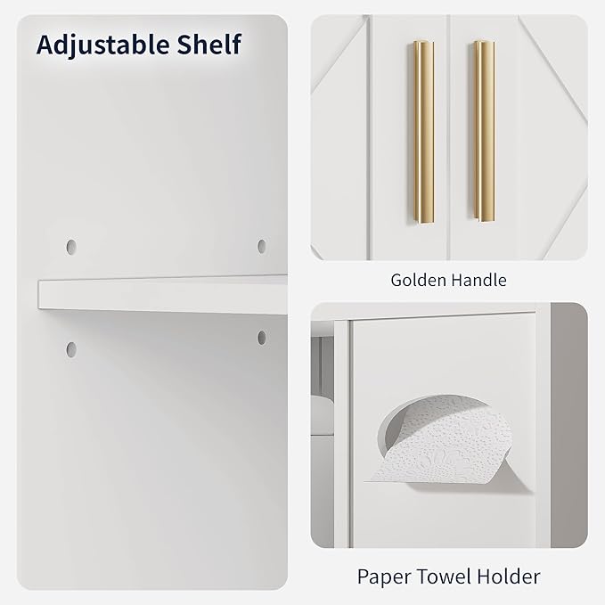 VECELO Over The Toilet Storage Cabinet, Storage Cabinet Over Toilet - Image 3