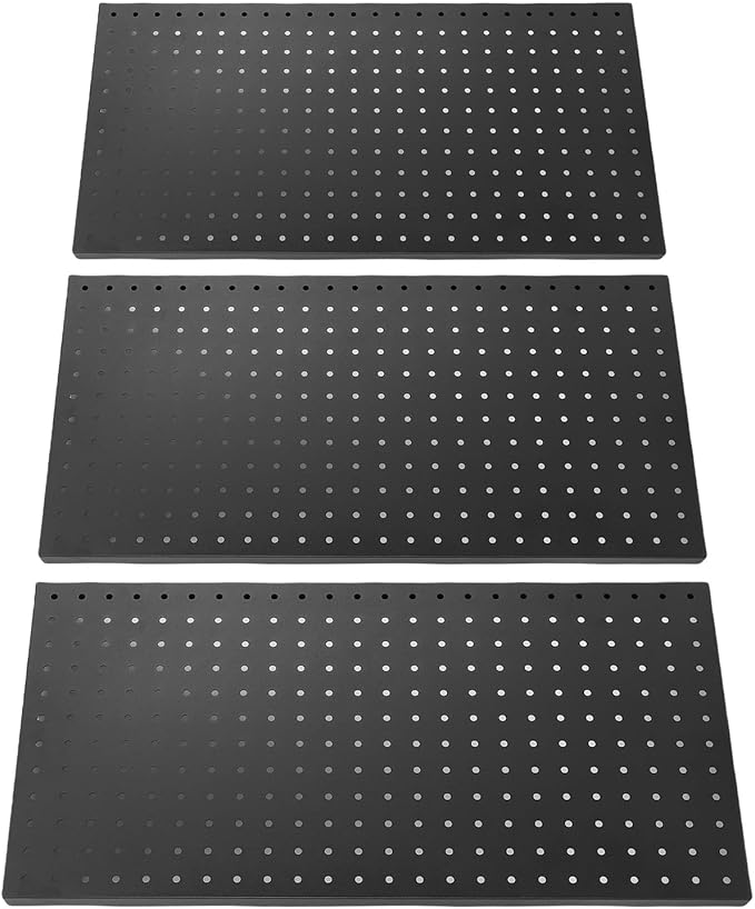 3Pcs Metal Pegboard Panels, 24x12inch Steel Black Pegboards Wall Organizer - Image 8