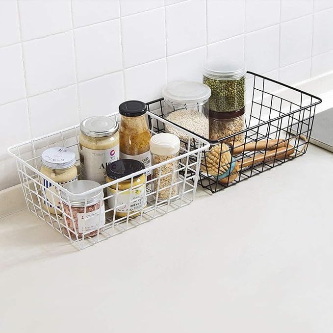 Metal Wire Storage Basket with Handles - Image 6