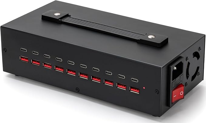 200W USB~c Charging Station, 20 Port USB Charger Block, Fast Charging Station by Sigoobal