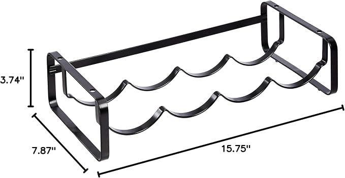Amazon Basics Tabletop Stackable 4-Bottle Metal Wine Rack, 3.74"D x 15.75"W x - Image 5