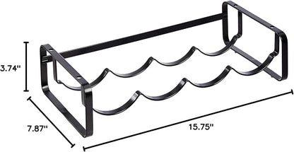 Amazon Basics Tabletop Stackable 4-Bottle Metal Wine Rack, 3.74"D x 15.75"W x - Image 5