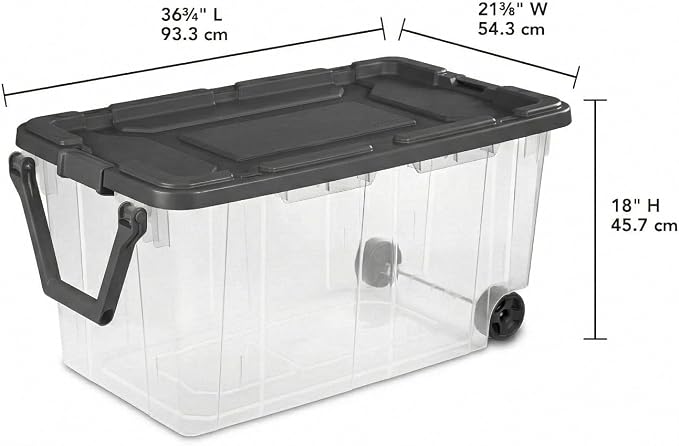 Storage Bins with Wheels 160 Quart, 2 Pack Heavy Duty Clear Plastic Totes with - Image 4