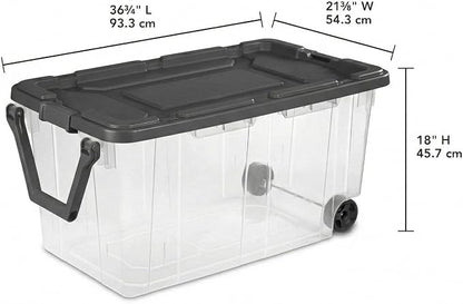 Storage Bins with Wheels 160 Quart, 2 Pack Heavy Duty Clear Plastic Totes with - Image 4