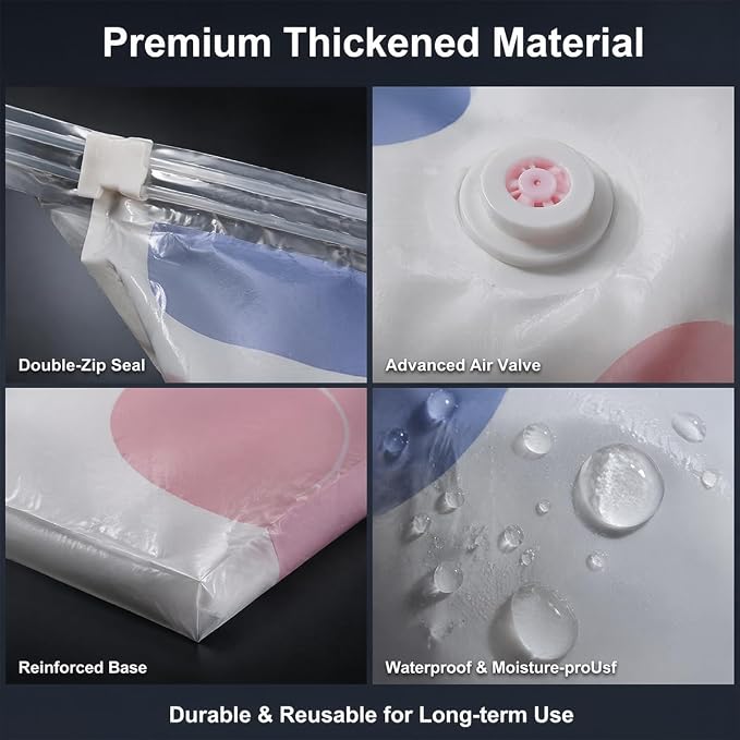 No Pump Vacuum Storage Bags, Cube Compression Storage Bags - Image 7