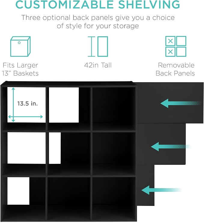 Best Choice Products 9-Cube Storage Organizer, 13.5in Shelf Opening, Display - Image 3
