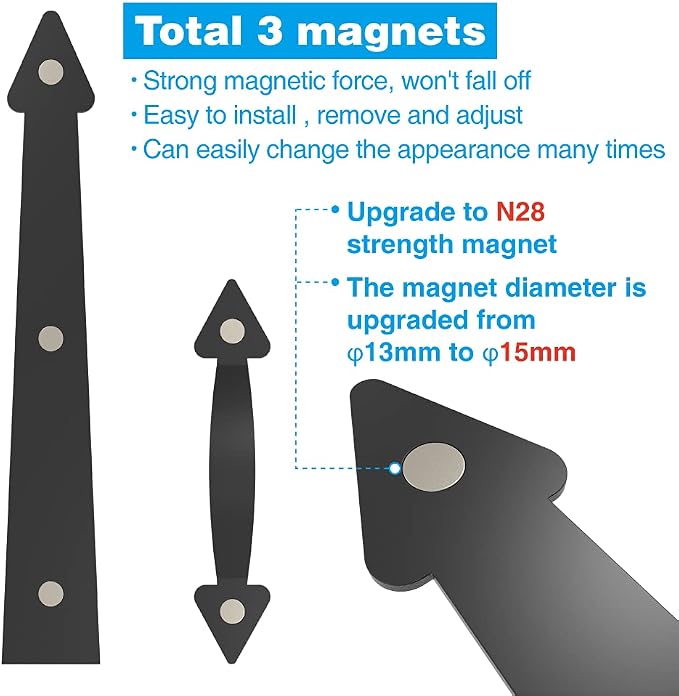 ZEKOO Garage Door Magnetic Decorative Hardware Kit Garage Door Magnets Accents - Image 3