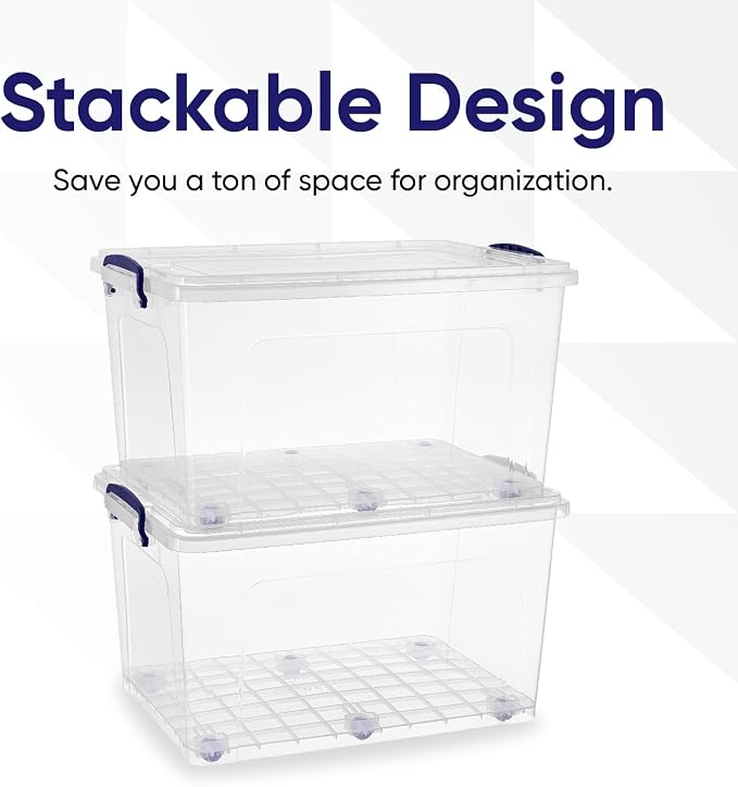 Superio Storage Bins with Lids- Clear Boxes - Image 3