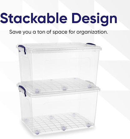 Superio Storage Bins with Lids- Clear Boxes - Image 3