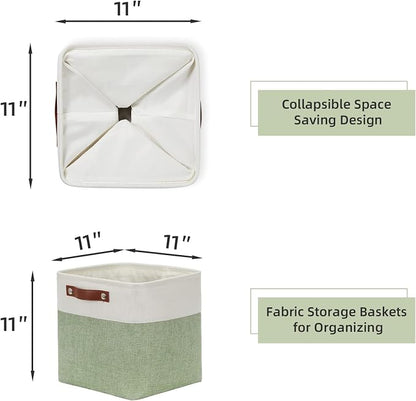 HNZIGE Fabric Cube Storage Baskets Bins Cube Baskets 11x11, Foldable Storage - Image 2