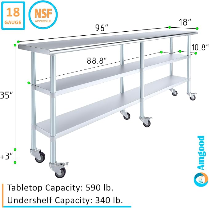 AmGood Stainless Steel Work Table - Image 3