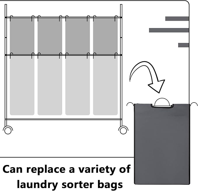 Bonuci 3 Pcs Laundry Sorter Replacement Bags Hamper Cart Removable Replacement - Image 4