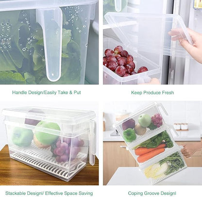 SILIVO Lettuce Keeper for Fridge- 4.5L Vegetable Storage Containers for - Image 4