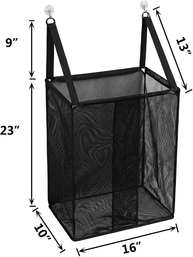 ALYER Wall Hanging Mesh Laundry Hamper, Poolside Toy Storage Baskets - Image 2