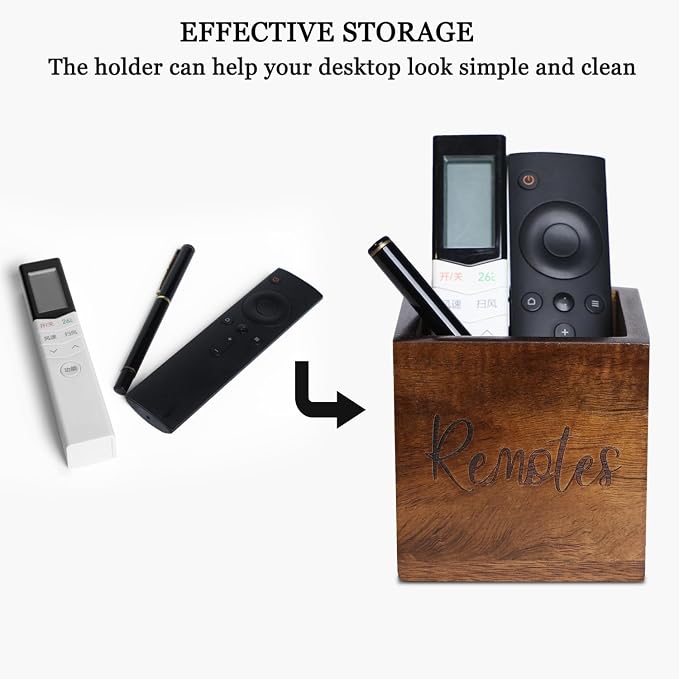 Acacia Wood TV Remote Holder, Caddy and Organizer - Image 6