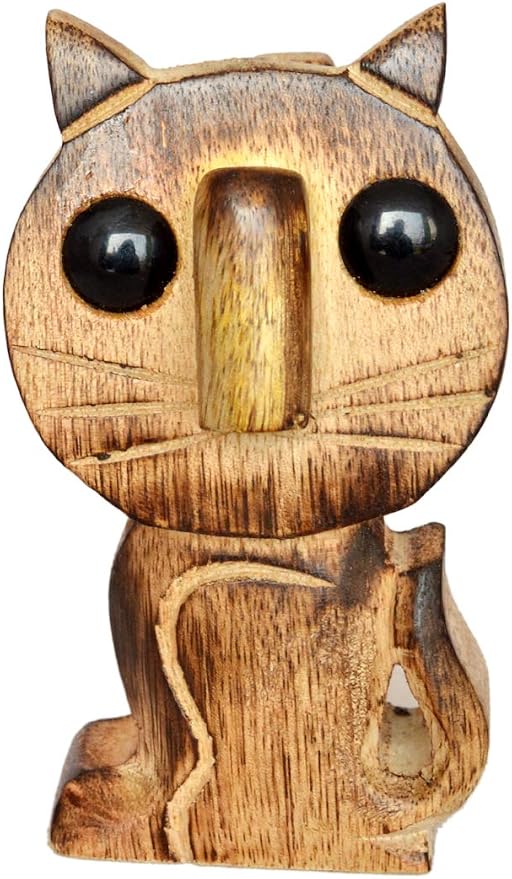 ETROVES Wooden Cat Eyeglass Holder - Image 2