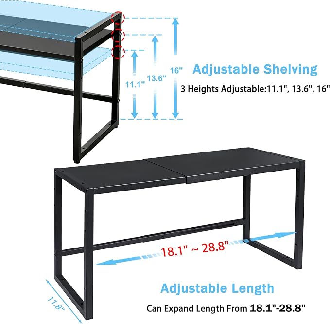 Expandable 150 LBS Heavy Duty Storage Shelves, Metal Shelving Unit - Image 2