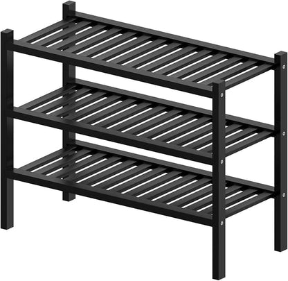 3 Tier Bamboo Shoe Rack for Entryway, Small Wood Shoe Shelf Storage Organizer - Image 7