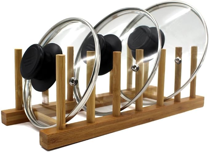 INNERNEED Bamboo Wooden Plate Racks Dish Stand Holder Kitchen Storage Cabinet - Image 7