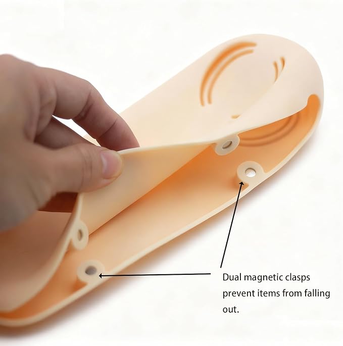 Magnetic Silicone Makeup Brush Holder – Portable Cosmetic Brush Organizer Case - Image 5