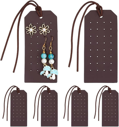 6Pcs PU Leather Stud Hanging Case 32 Holes Portable Pierced Earring Display - Image 7