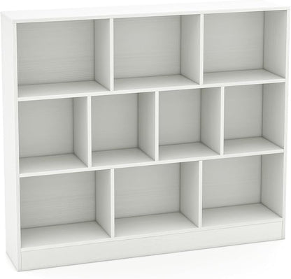 Giantex 10 Cube Bookcase, 4-Tier Freestanding Bookshelf w/ 10 Open Compartments - Image 9