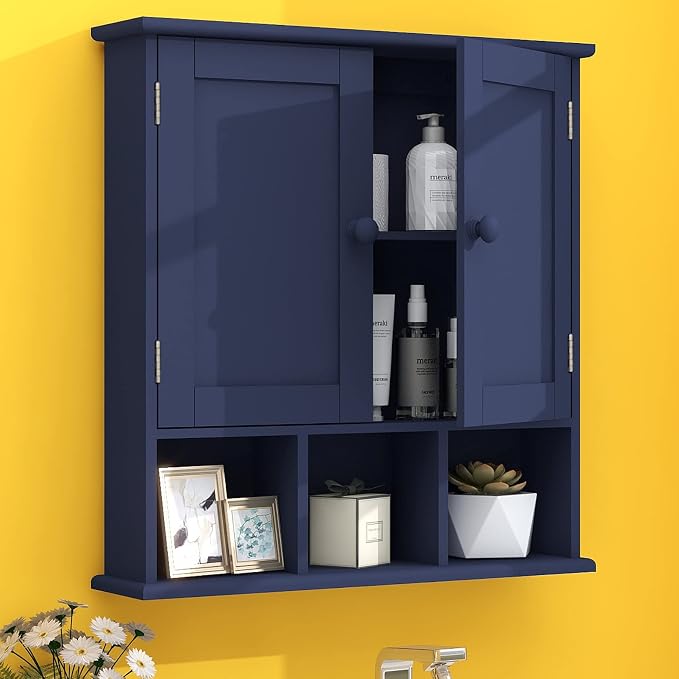 TaoHFE Blue Bathroom Over The Toilet Storage Cabinet | Wall Medicine Cabinet by TAOHFE