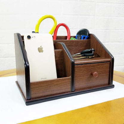 N Desk organizer wood with small drawer Office and Home organization like - Image 7