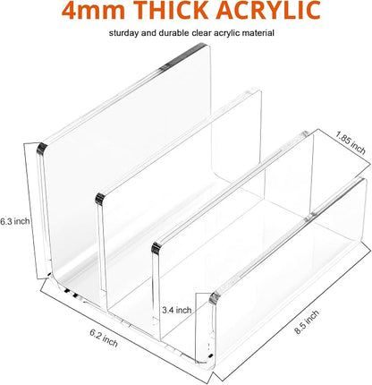 Richboom Acrylic File Sorter, 8.5"x6.3"x6.2", Upright File Organizer - Image 3