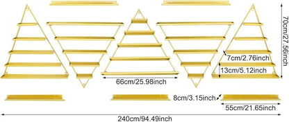 10PCS Gold Triangular Nail Polish Racks, 5 Tiers Wall-Mounted Nail Polish Racks - Image 2