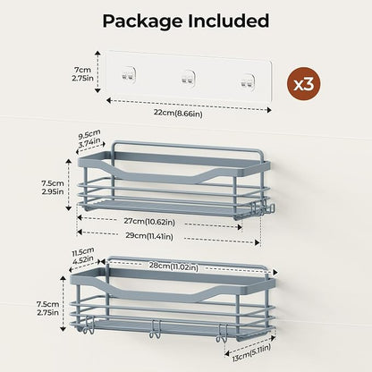 Orimade Shower Caddy Basket Shelf Storage Rack, No Drilling Wall Mounted - Image 8