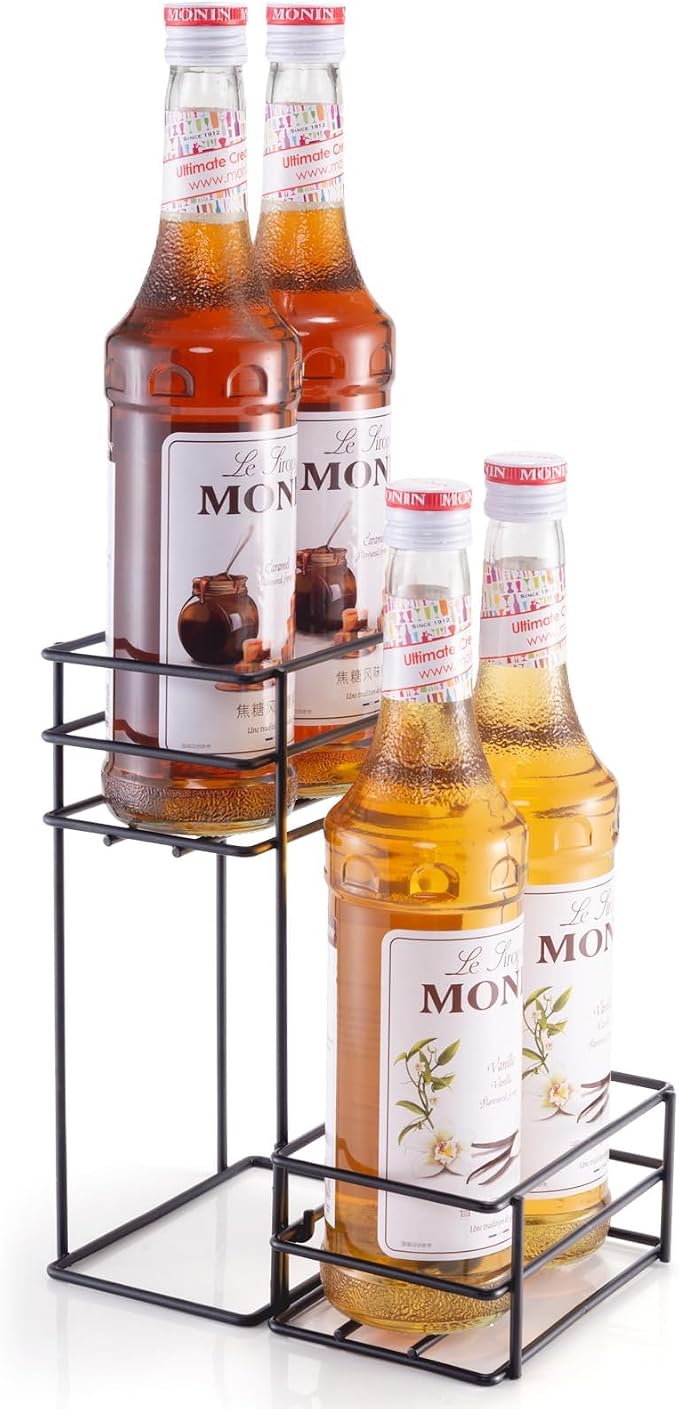 4 Bottle Coffee Syrup Organizer Coffee Syrup Rack by kimilus