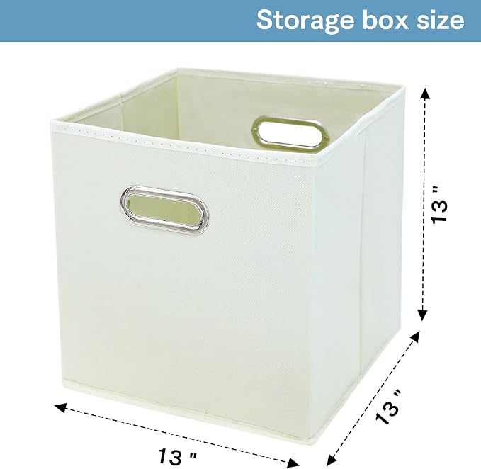 Black Fabric Cubby Storage Bins, Cube Organizer Bin Foldable Storage Boxes - Image 2