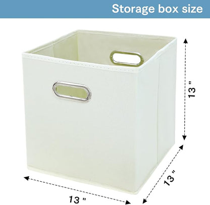 Black Fabric Cubby Storage Bins, Cube Organizer Bin Foldable Storage Boxes - Image 2